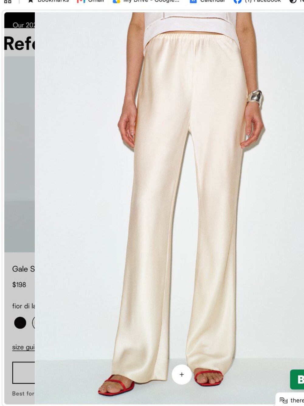 Reformation Gale Satin Mid Rise Bias Short Pant Ivory - Size LP